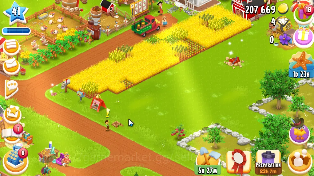 Hay Day Accounts Level 41 | Barn Storage 1100 + Silo Storage 625 | 207k Coins, 4 Diamonds |CN ON|Log Supercell ID|Take 3