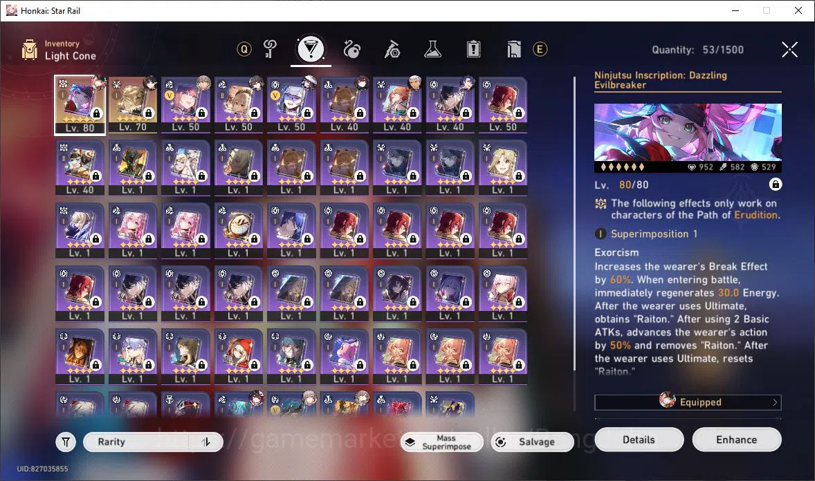 Honkai Star Rail Accounts [ASIA] TL 61 | 12 Limit | Rappa | The Dahlia | Dan image 9
