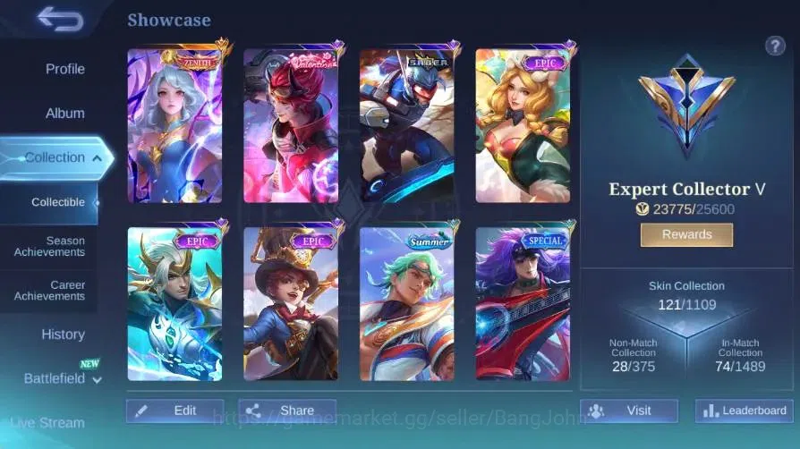 Mobile Legends: Bang Bang Accounts Global|Skin 121|Expert|Zenith Vexana|LuckyBox Eudo image 16