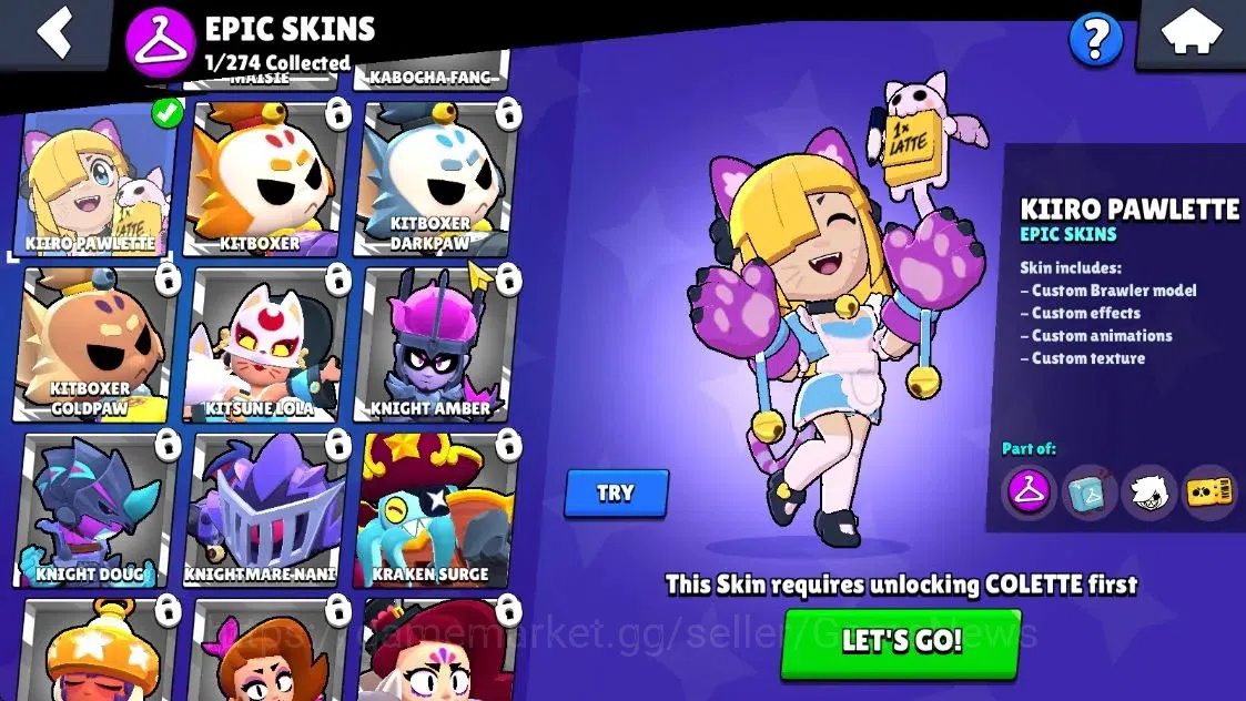 Brawl Stars Accounts 1802Trophy|19 Brawlers 3 Max Lvl [Lumi,Emz,Colt]|14 Skins|1 Legend [Paper Cordel] 1 Myth [Patrol Juju 10