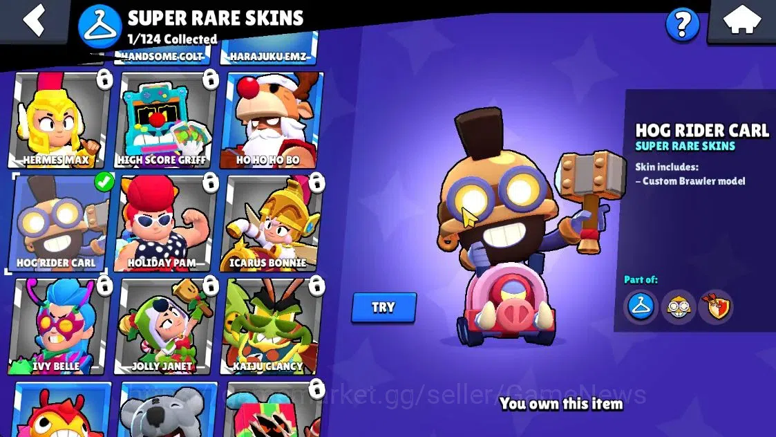 Brawl Stars Accounts 1802Trophy|19 Brawlers 3 Max Lvl [Lumi,Emz,Colt]|14 Skins|1 Legend [Paper Cordel] 1 Myth [Patrol Juju 11