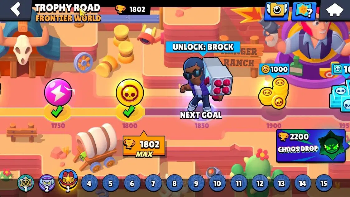 Brawl Stars Accounts 1802Trophy|19 Brawlers 3 Max Lvl [Lumi,Emz,Colt]|14 Skins|1 Legend [Paper Cordel] 1 Myth [Patrol Juju 15