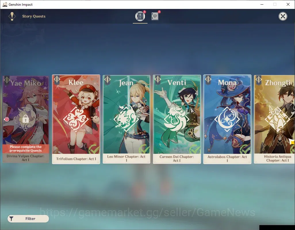 Genshin Impact Accounts Asia|AR 50|1822 Primogem|4 Limited + 3 (*5 Weapon) image 19