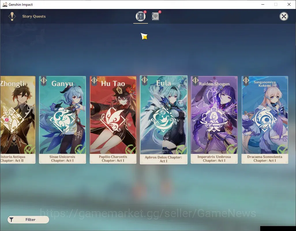 Genshin Impact Accounts Asia|AR 50|1822 Primogem|4 Limited + 3 (*5 Weapon) image 20