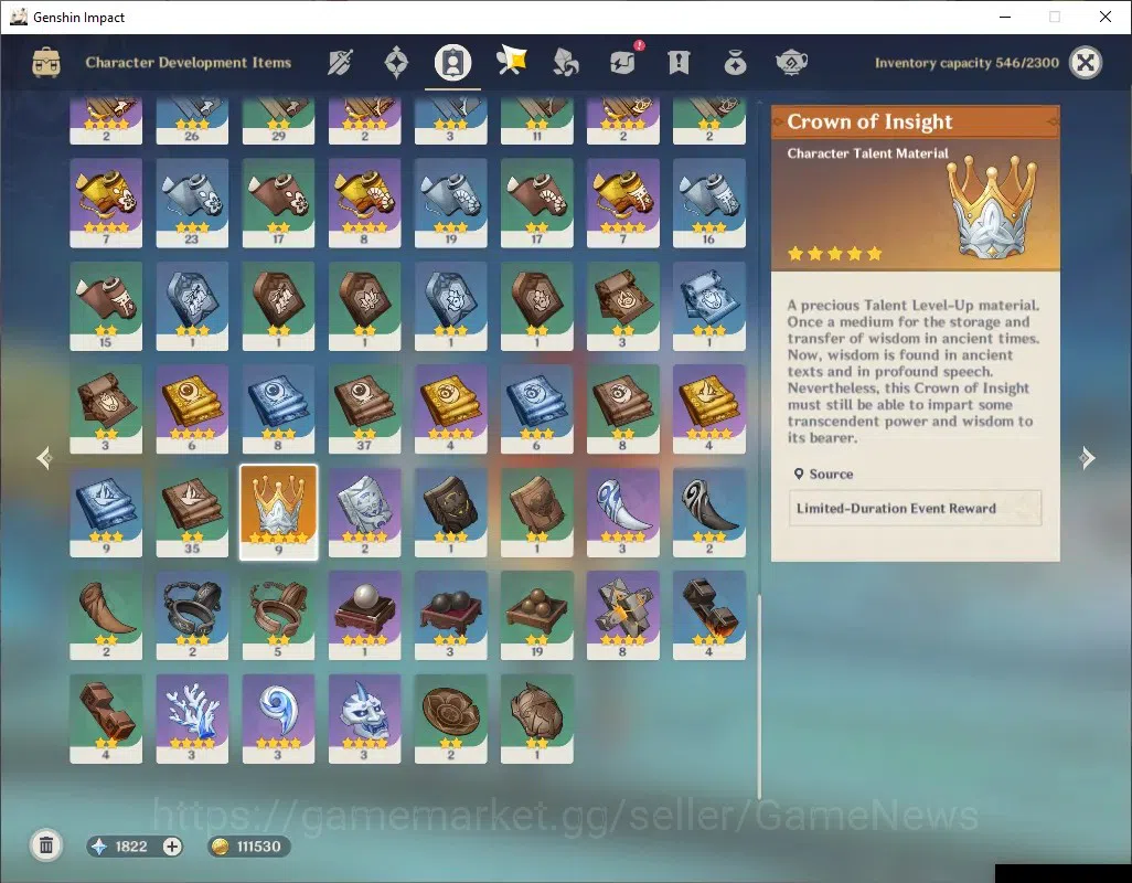 Genshin Impact Accounts Asia|AR 50|1822 Primogem|4 Limited + 3 (*5 Weapon) image 5
