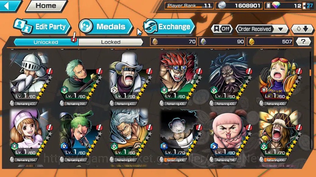 One Piece Bounty Rush Accounts Global| 4 EX|Gear5 D.Luffy,Great Pirate D.Roger,Gr image 8