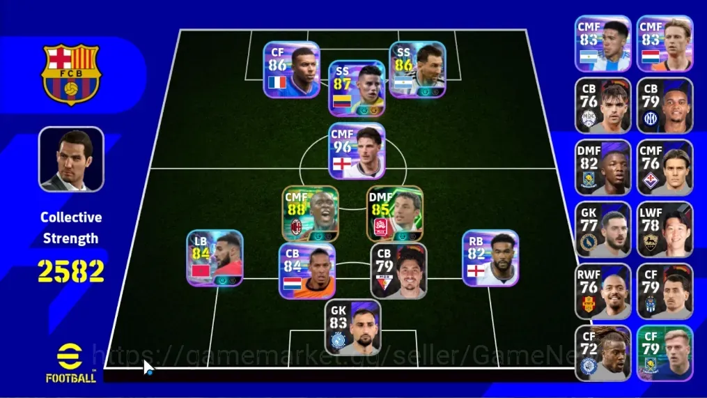 eFootball Accounts Legends & Iconic Players Android|Power 2582|Epic Clarence Seedorf,Mark van Bommel|Show Time James 1