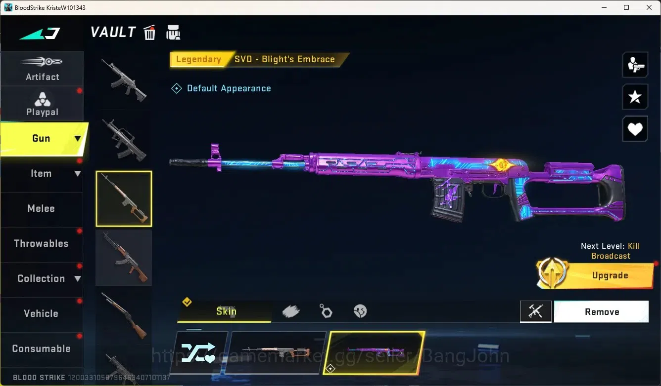 Blood Strike Accounts Others ASIA | Eternal Gun: Kala - Whisper | 3 Legendary Gun | 1 Name-Changing Card |Check SS BS2006B 5