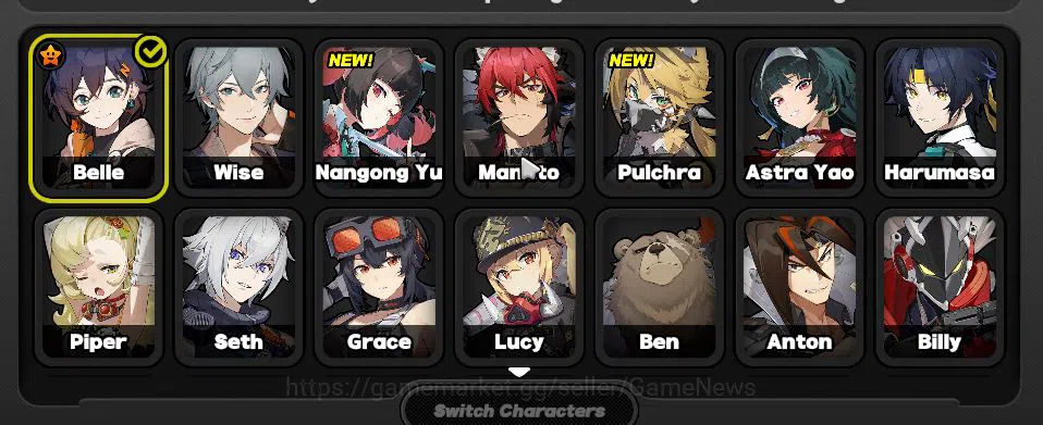 Zenless Zone Zero Accounts Mid-Game AMERICA IK 43|S2 CH6| 3 Limited [Nangong Yu,Astra Yao,Harumasa]+2 STD(Grace,Nekomata)|3S 2
