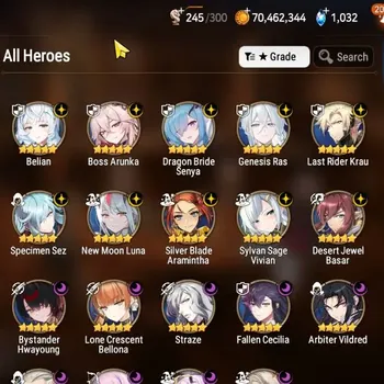 Epic Seven Accounts High-End GLOBAL UnVerif|NewEra|19 ML(BArunka,Har Setti,Belian,NM Luna,G Ras,etc)+HARU,Aube,AB