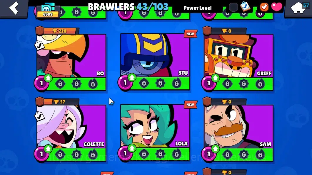 Brawl Stars Accounts 6899 Trophy|43 Brawlers 5 Max|Mortis Full Buffies| image 11