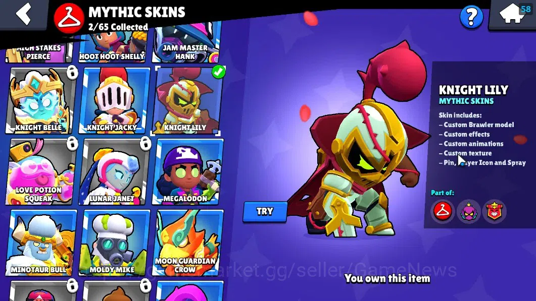 Brawl Stars Accounts 6899 Trophy|43 Brawlers 5 Max|Mortis Full Buffies| image 14