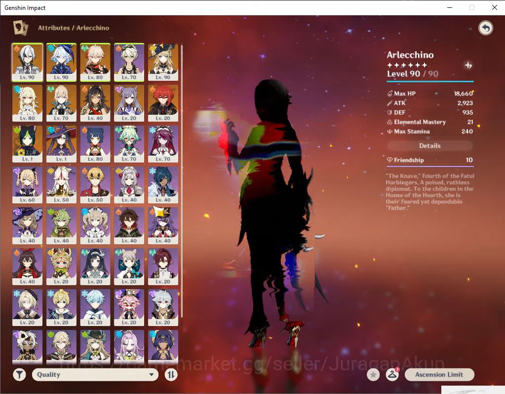 Genshin Impact Accounts ASIA |AR 55 |4LIMITED 4+(5*WEAPON)|(Arlecchino C1) image 3