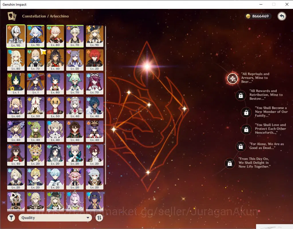 Genshin Impact Accounts ASIA |AR 55 |4LIMITED 4+(5*WEAPON)|(Arlecchino C1) image 4