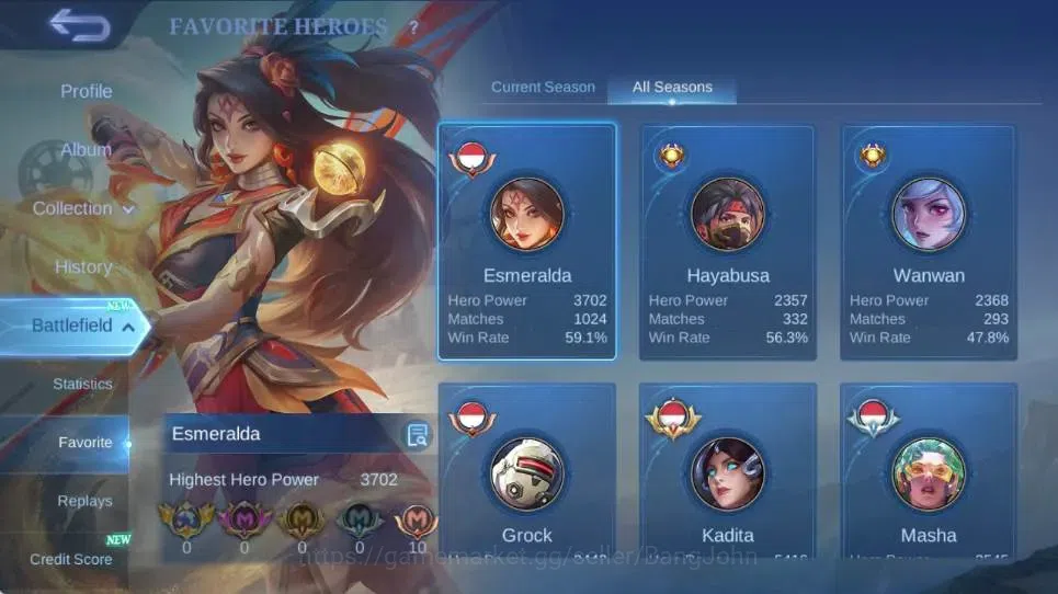 Mobile Legends: Bang Bang Accounts Global|Skin 225|Expert|KOF Karina|Transfromes Roge image 16
