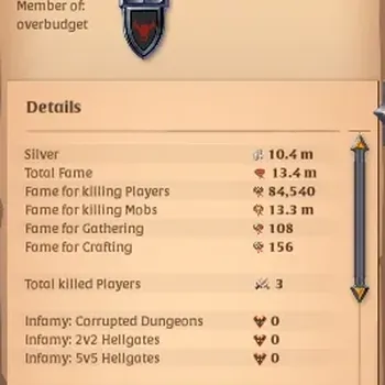 Albion Online Accounts High-End ASIA | 13,4M Total Fame - 10,4M Silver |T8 Deathgivers Lvl 100/120 Build|503 Learning