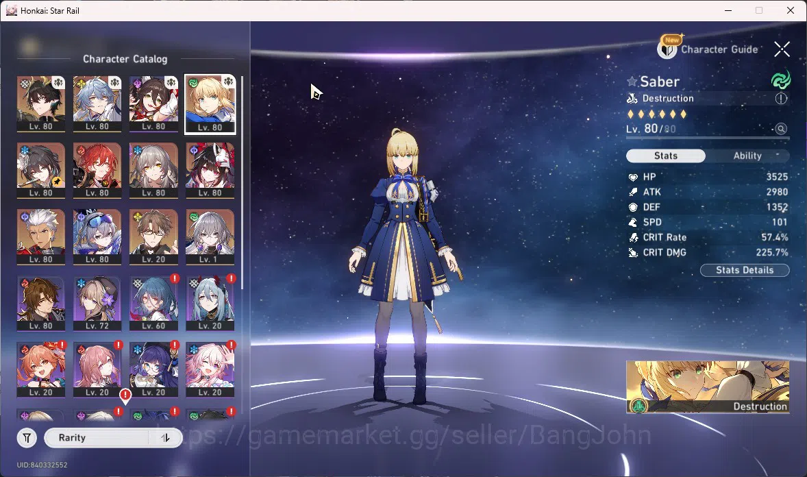 Honkai Star Rail Accounts ASIA|TL 69|7 Limit|Saber E2,Sunday,DanHeng PT,Etc| image 2
