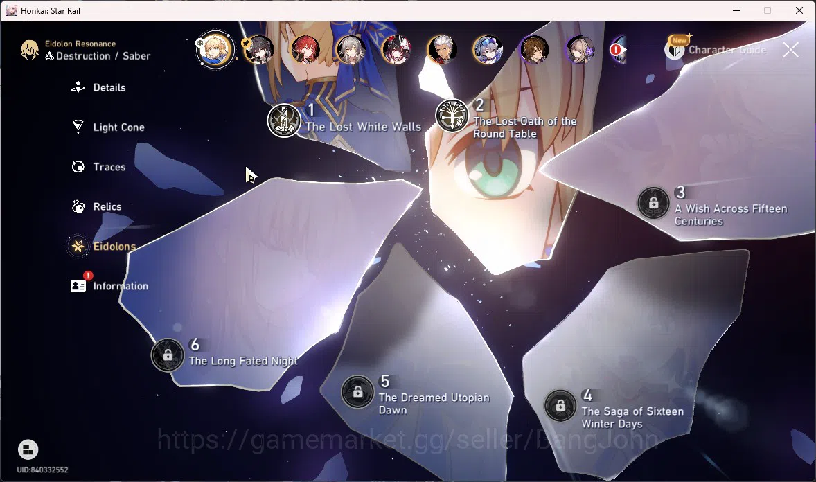 Honkai Star Rail Accounts ASIA|TL 69|7 Limit|Saber E2,Sunday,DanHeng PT,Etc| image 3