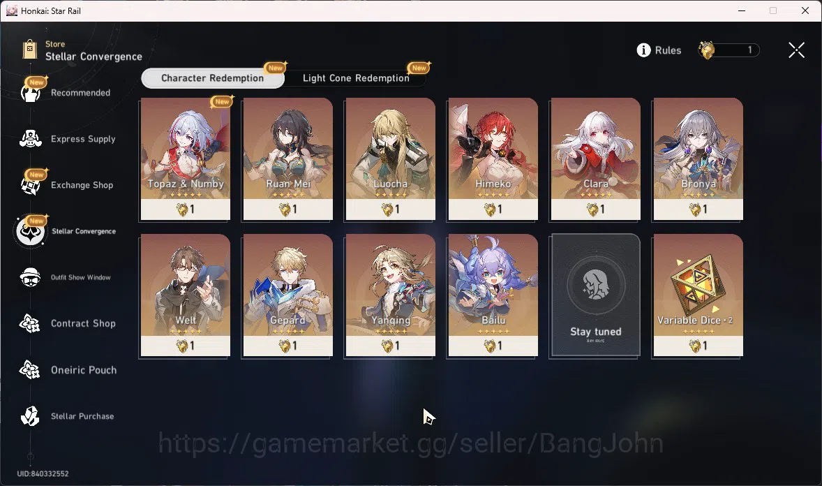 Honkai Star Rail Accounts ASIA|TL 69|7 Limit|Saber E2,Sunday,DanHeng PT,Etc| image 7
