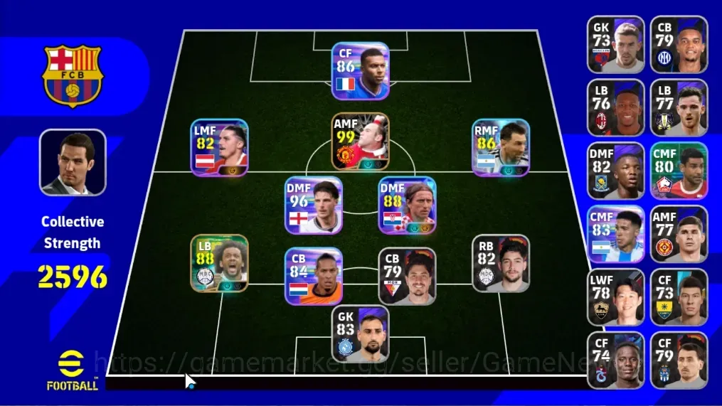 eFootball Accounts Legends & Iconic Players Android|Power 2596|Epic Wayne Rooney,Marcelo|Show Time Luka Modric,Lionel 1