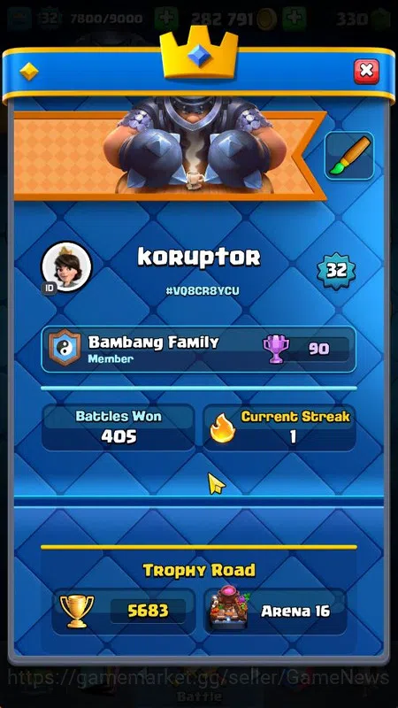 Clash Royale Accounts Starter Lv 32|Trophy 5683|KTL 11|Limited Skin|Card 107| 1 Hero,6 EVO,1 Champ,15 Legendary,32 Epic,30 7
