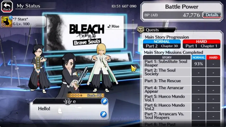 Bleach: Brave Souls Accounts High-End [GLOBAL]6K Orbs+Fresh All Story|TYBW26[Momo,Shinji],Nanao TYBW25,Ichigo 4