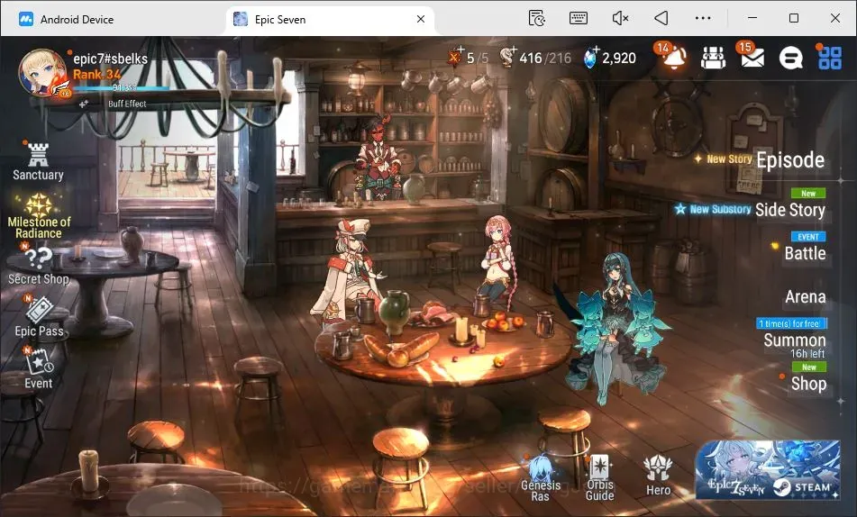 Epic Seven Accounts Starter Global Unverif |Starter|5 ML (WotM Tenebria,Belian,LW Piera,SP Politis,R 1