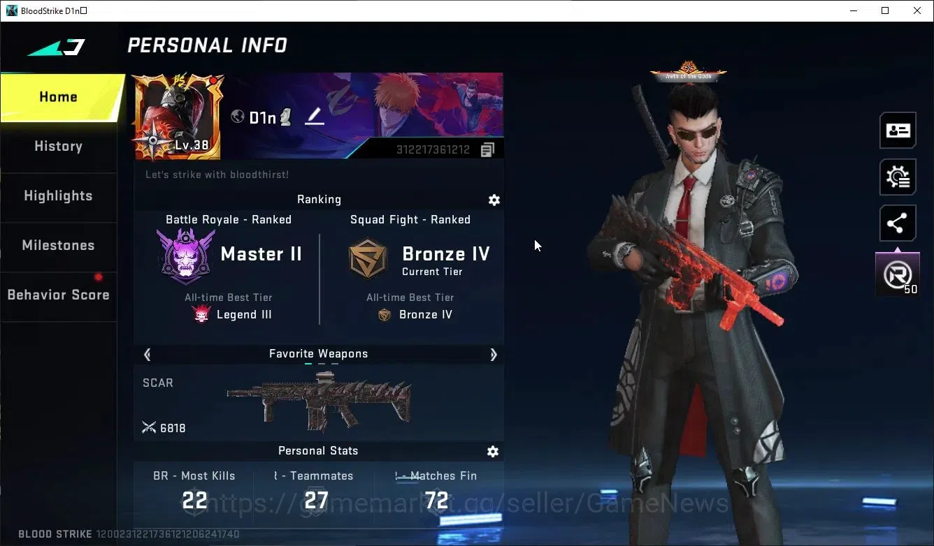Blood Strike Accounts ASIA|COLLAB 7DS QBZ95-Darkness+7 ULTRA [Zero-Agent image 2
