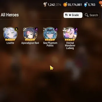 Epic Seven Accounts Limited Hero Global UnVerif|New Era|4 ML(Lisette,SP Politis,Apo Ravi,EW Ludwig)+Haru+Art,Setsuka,Afs