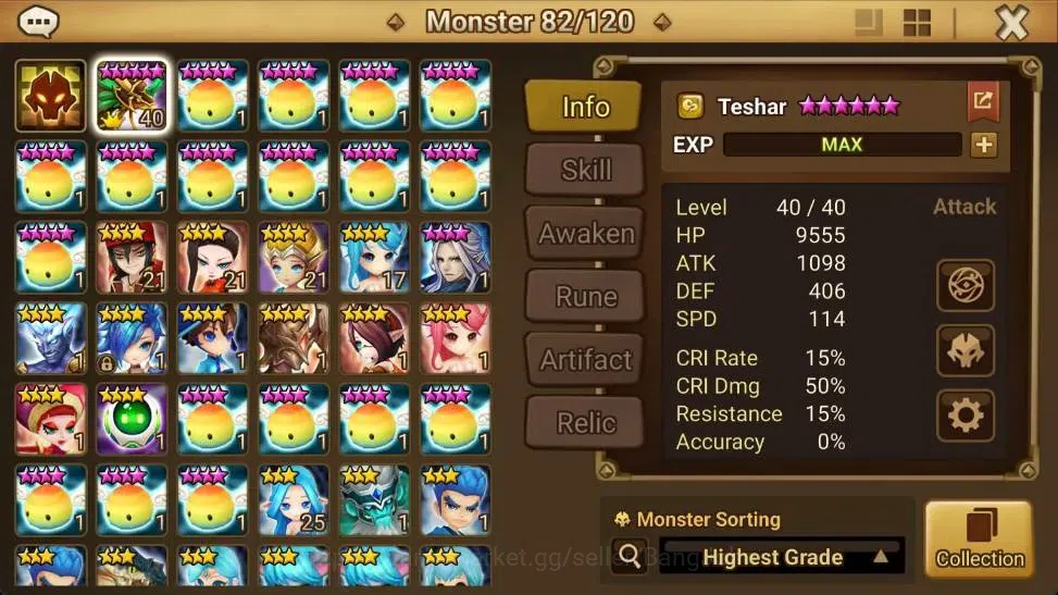 Summoners War: Sky Arena Accounts Starter GLOBAL | NB 5 TESHAR,Starter Gacha 115 12Y+160 11Y Scrool, 3 Legendary All 2