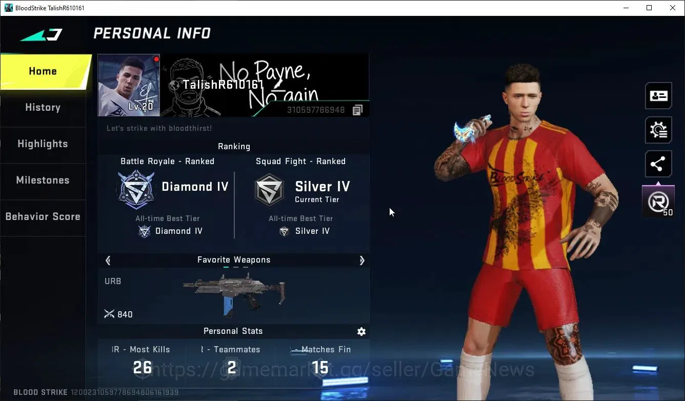 Blood Strike Accounts ASIA|ETERNAL ETHAN-ENZIO Rising Star+MELEE TALON K image 2