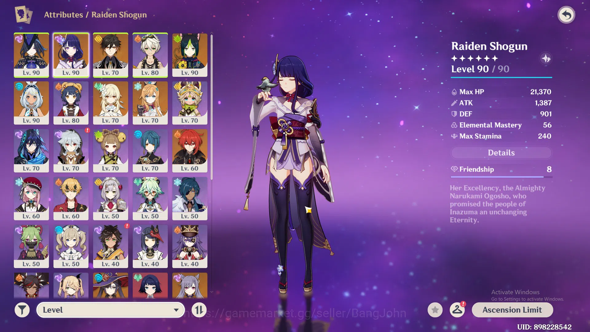 Genshin Impact Accounts Others ASIA | AR 56 | 5 Limit | Clorinde, Zhong li, Raiden, Escoffier, Mualani, MC Female (Lumine 1