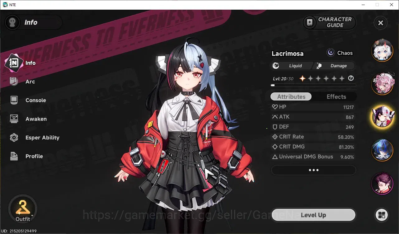 Neverness to Everness Accounts GLOBAL SEA|HL 45|TL 27|10 SSR 3Limited Nanally+Liv image 3