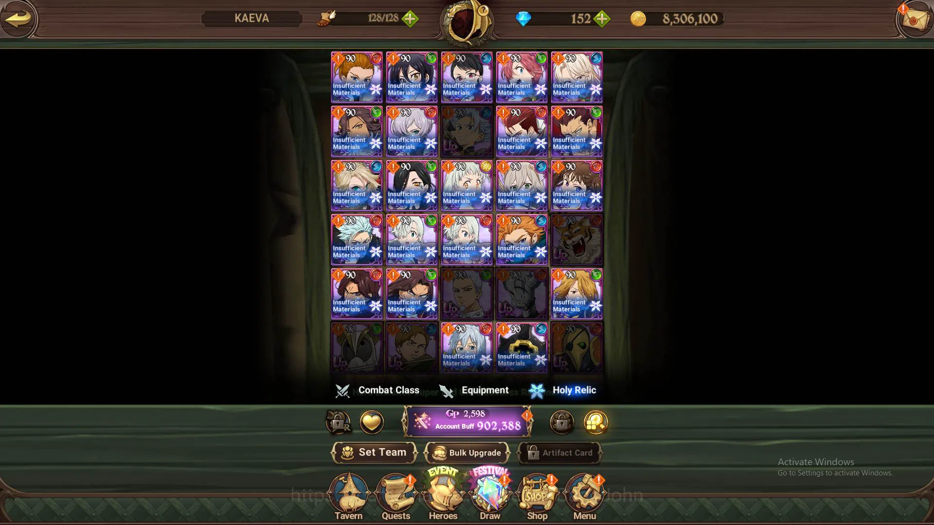The Seven Deadly Sins: Grand Cross Accounts Others GLOBAL|902k CC|UR DKMeliodas,GoT Thor,Chaos Arthur|collab sho 9