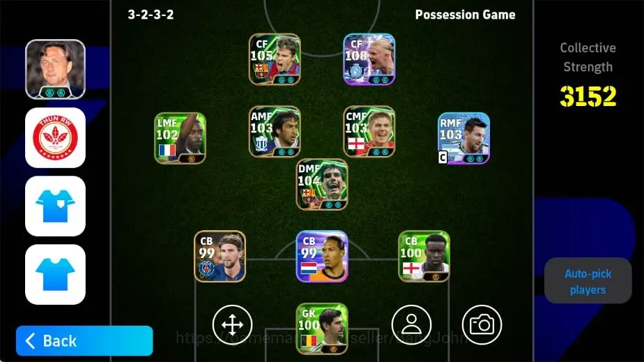 eFootball Accounts Legends & Iconic Players Mobile|PW 3152|Pep Guardiola Epic,Javier Savlola Epic,Erling Haaland 1