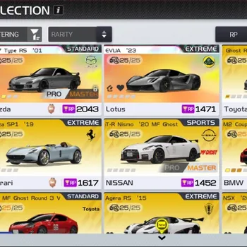 Racing Master Accounts SEA|Lvl 24|2 PL Cars (RX-7 Type RS E3,EVIJA)|Collab MF Ghost (GR Supra,GT-R Nismo) & 45+ Cars|54k