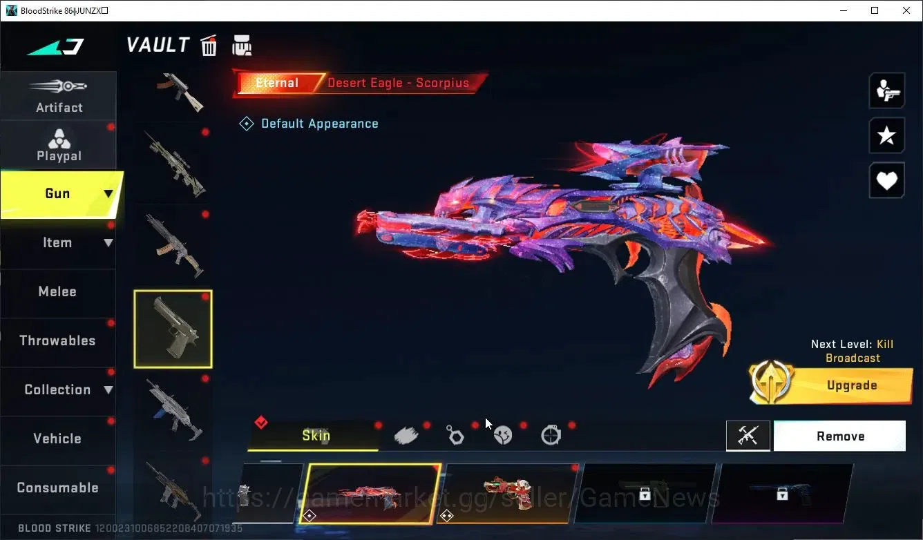 Blood Strike Accounts Collab Skin ASIA|ETERNAL DeAgle+Collab ENZO-Kraken,TR MCX,FN2K,JACK+3 Collabs|16 ULTRA[6 18