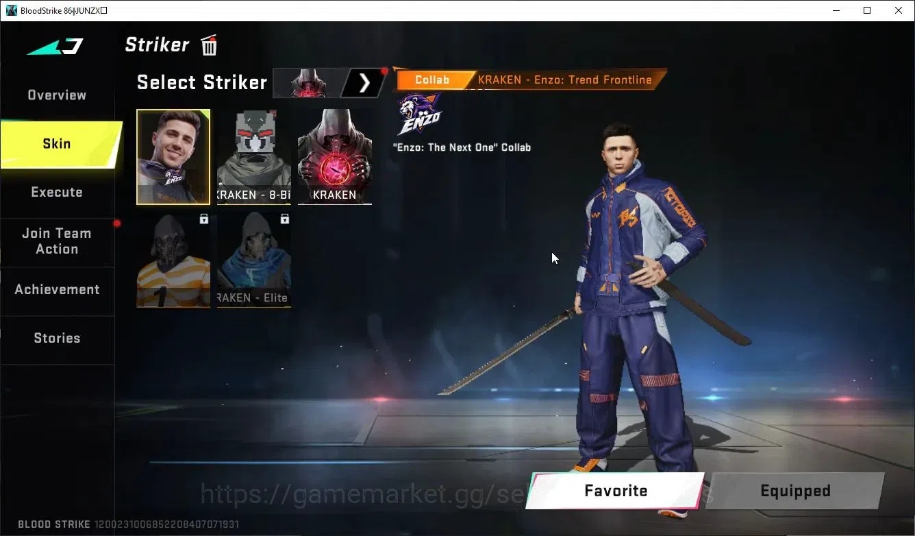 Blood Strike Accounts Collab Skin ASIA|ETERNAL DeAgle+Collab ENZO-Kraken,TR MCX,FN2K,JACK+3 Collabs|16 ULTRA[6 3