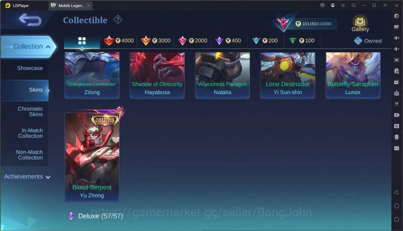 Mobile Legends: Bang Bang Accounts Global|Hero 132|Skin 326|Exalted|ASP Vexana,Fanny\ image 10