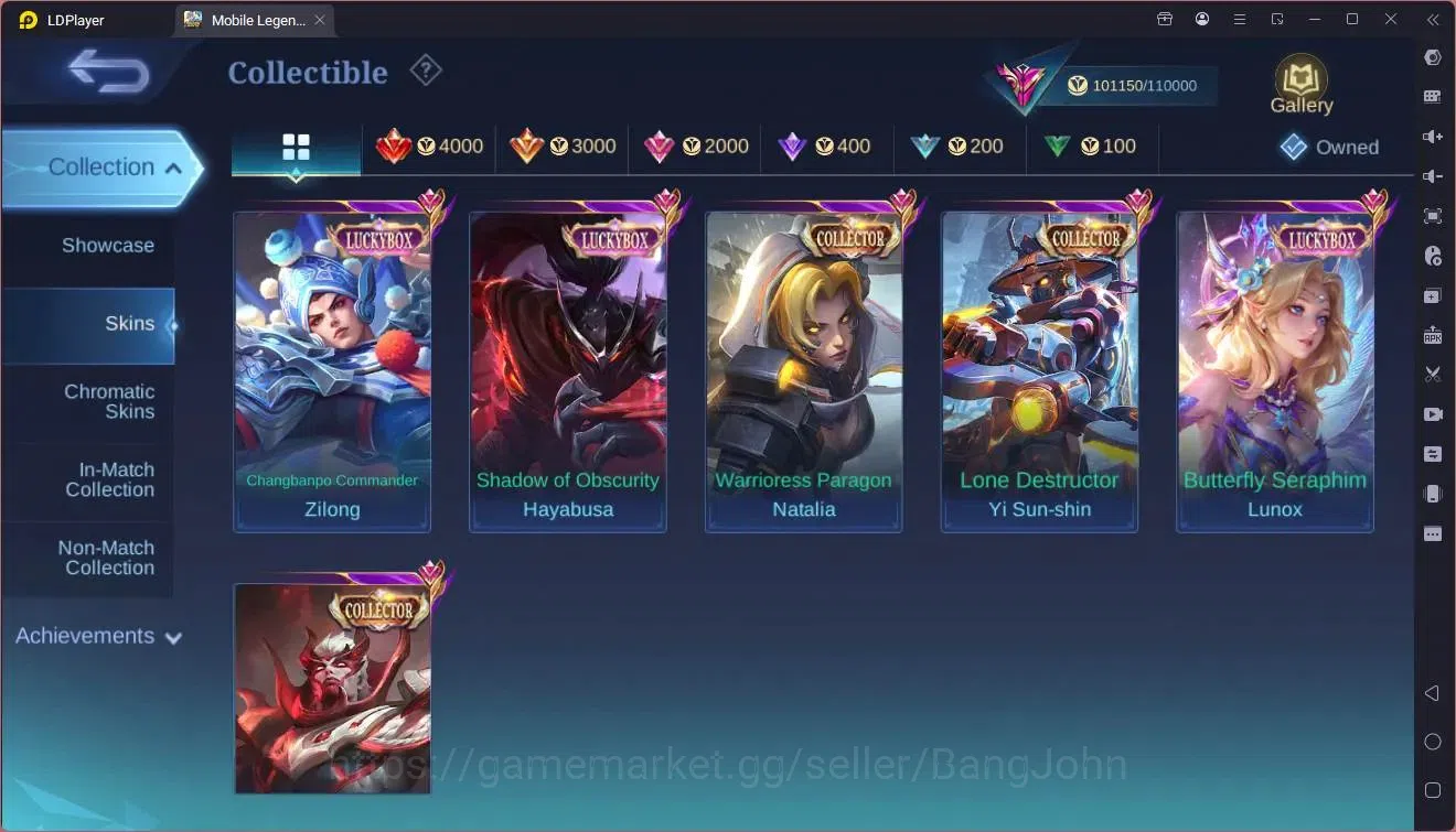 Mobile Legends: Bang Bang Accounts Global|Hero 132|Skin 326|Exalted|ASP Vexana,Fanny\ image 11