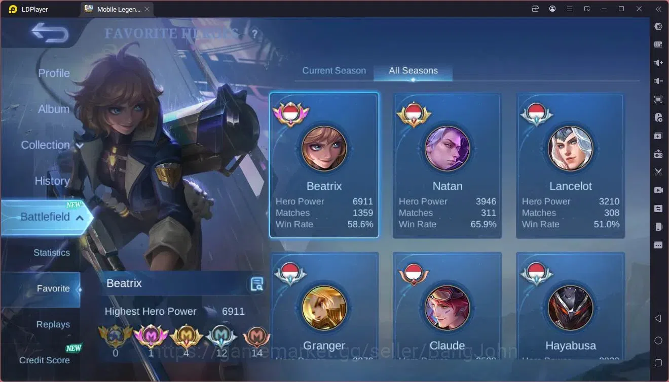 Mobile Legends: Bang Bang Accounts Global|Hero 132|Skin 326|Exalted|ASP Vexana,Fanny\ image 17
