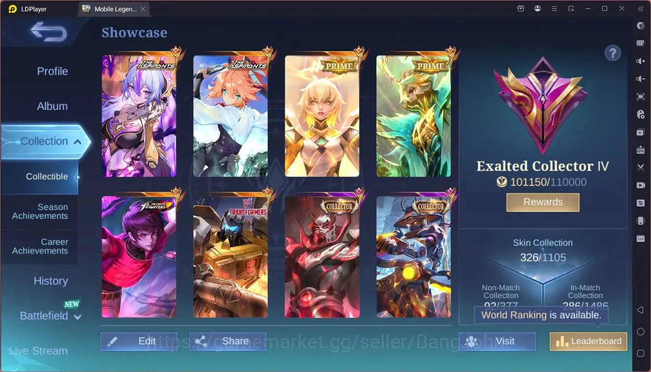 Mobile Legends: Bang Bang Accounts Global|Hero 132|Skin 326|Exalted|ASP Vexana,Fanny\ image 19