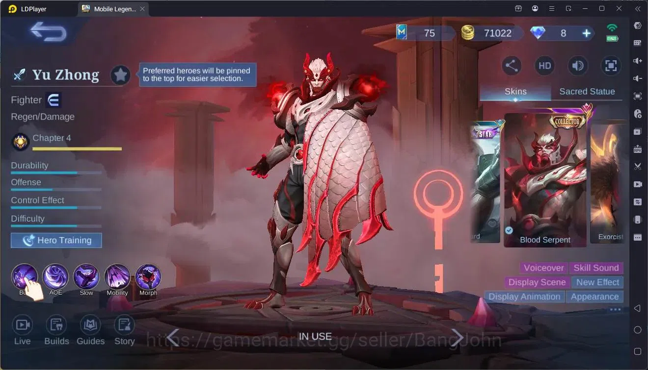 Mobile Legends: Bang Bang Accounts Global|Hero 132|Skin 326|Exalted|ASP Vexana,Fanny\ image 2