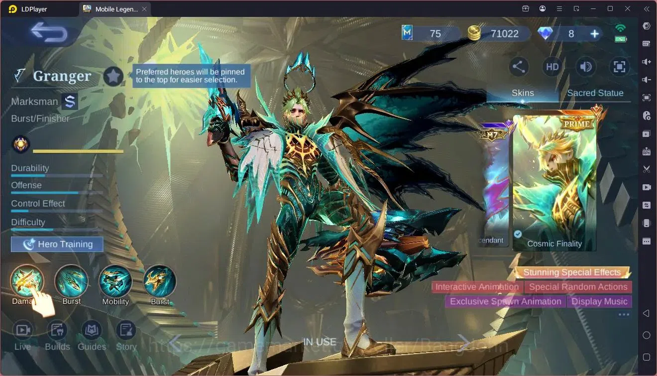 Mobile Legends: Bang Bang Accounts Global|Hero 132|Skin 326|Exalted|ASP Vexana,Fanny\ image 5