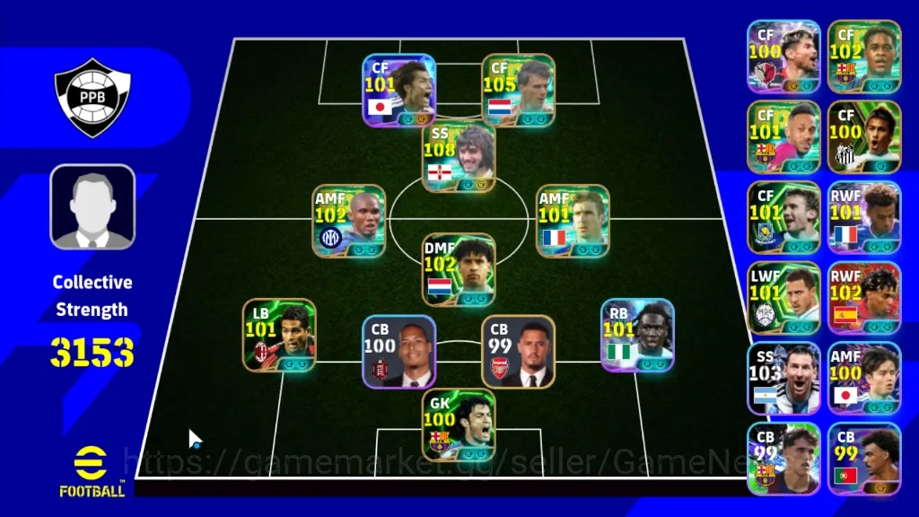 eFootball Accounts Mid-Tier Android|Power 3153|19 Epic George Best,Marco van Basten,Eric Cantona,Samuel Eto'o,Frank 1