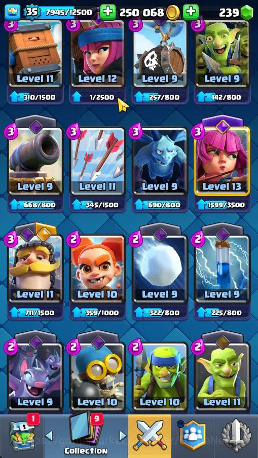 Clash Royale Accounts Lv 35|Trophy 7022|KTL 12|Limited Skin|Card 116|2 H image 11