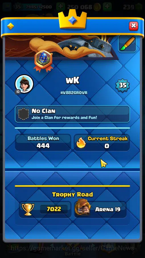 Clash Royale Accounts Lv 35|Trophy 7022|KTL 12|Limited Skin|Card 116|2 H image 20