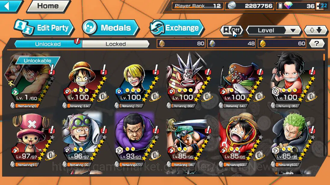 One Piece Bounty Rush Accounts Global|5 EX |Kaido's Son Yamato,TFE Marshal D.Teac image 6