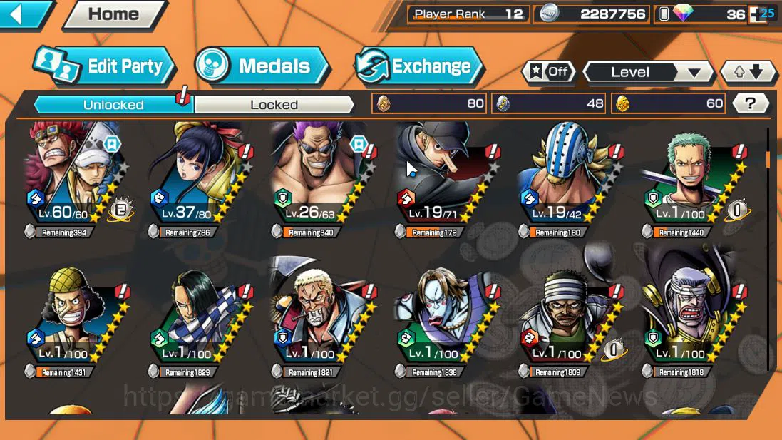 One Piece Bounty Rush Accounts Global|5 EX |Kaido's Son Yamato,TFE Marshal D.Teac image 7