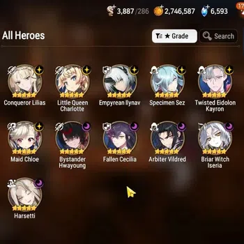 Epic Seven Accounts High-End GLOBAL UnVerif|11 ML(Har Seti,LQ Charlote,BW IseriaEtc)+Aube,Aby Fumyr,Setsuka,Etc|AUTO W|6,5K